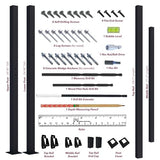 CHR Fence & Rail Hand Rails for Outdoor Steps, 2 Step Handrail & Indoor Stair Railing Kit, Railings for Outdoor Steps and Hand Rails for Seniors for Porch Railing & Deck Hand Rail, 1-2 Step Railing