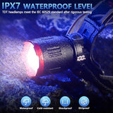 TDT 2000 LUMENS LED Rechargeable Head Lamps, Zoomable Headlamp with 6 Modes & IPX7 Waterproof, 120° Adjustable Head Lights for Forehead for Outdoor, Camping, Hard Hat, Running, Hunting