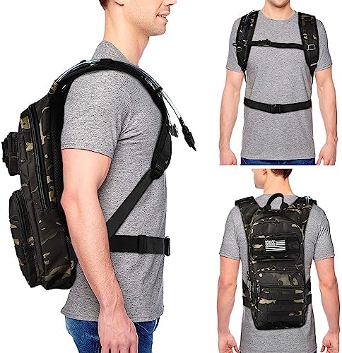 NOOLA Hydration Backpack with 3L TPU Water Bladder, Tactical Molle Water Backpack for Men Women, Hydration Pack for Hiking, Biking, Running and Climbing
