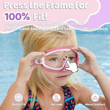 Vvinca 2 Pcs Kids-Swim-Goggles with Nose Cover, Swimming Diving Mask Wide View Anti Fog UV Anti Shattered Lens for Kids 3-6