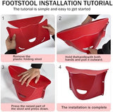 2 Pcs Foldable Airplane Foot Rest for Long Flight, Portable Camping Hiking Stool Travel Under Desk Foot Leg Rest for Airplane, Subway, Outdoor (Red+Navy)