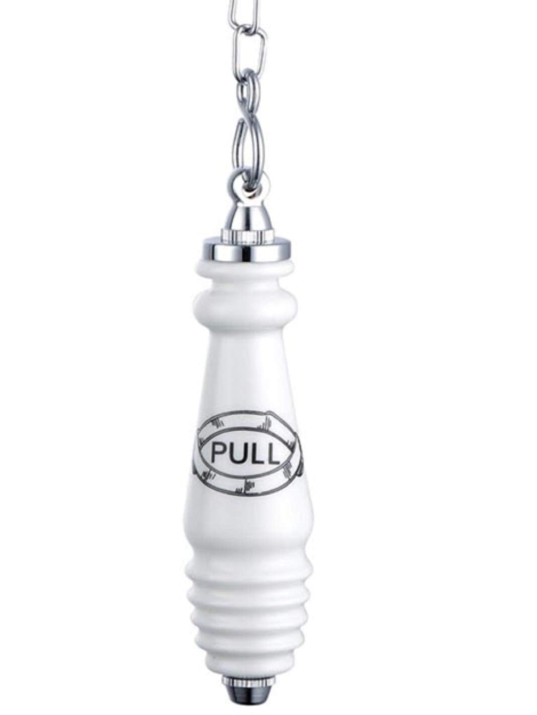 MBODY Taps2Traps Traditional Style Victorian Ceramic & Chrome Chain Flush Pull for High Level Cistern