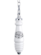 Taps2Traps® Traditional Style Victorian Ceramic & Chrome Chain Flush Pull for High Level Cistern