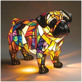 Fanyil Glowbuddy Dog Lamp - Dachshund Lamp, Dog Series Art Night Light, Stained Resin French Bulldog Tabletop Night Light, Cute Pet Dogs Themed LED Table Lamps, Unique Gifts (H)