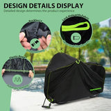 Bike Cover Waterproof Outdoor Storage for 2 Bikes, Bicycle Cover Rain Sun UV Dust Wind Proof with Storage Bag for Mountain Road Bike/Ebike (210D Black+Green, XXL Size for 2 bikes)