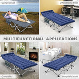 ABORON Folding Camping Cot W/Mat for Adults, Heavy Duty Outdoor Bed with Carry Bag,1200 D Layer Oxford Travel Camp Cots