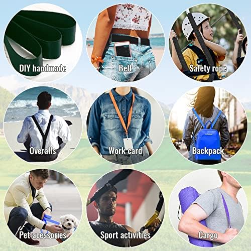 Nylon Webbing 1 inch 1.5 inch 2 inch Webbing Nylon Strap Backpack Straps Belt, 10 25 50 3.3 Yards Webbing