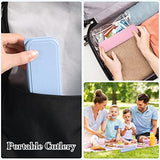 Yahenda 28 Sets Reusable Travel Utensils Set with Case Wheat Straw Cutlery Portable Spoon Knife Fork Tableware Lunch Box Accessories Bulk for Adults Travel Picnic Camping Utensils Gifts (Multicolor)