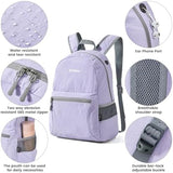 G4Free 20L Lightweight Packable Backpack Travel Hiking Daypack Foldable Backpack for Men Women(Light Purple)