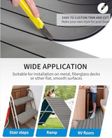 OCEANBROAD Boat Flooring EVA Foam Self-Adhesive 96''x45.6''/36''/28.8''/16.8'' Faux Teak Marine Boat Decking Sheet for Jon Boats Yacht Floor