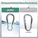 Pixel Panda 3.1&4 Inch Heavy Duty Carabiner Clips Load 1000lbs, 2&4&8Pack Large Snap Hooks for Gym, Outdoor, Swing, Hammock