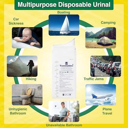 Resealable Disposable Urinal for All Genders, Adults, & Children (TJ1N-C) - 6 Pack