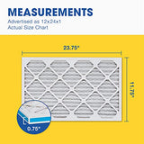 Aerostar 12x24x1 MERV 8 - 6 Count - High Efficiency Pleated HVAC, Furnace & Air Conditioner Filters - Removes Dust, Lint, Mold & Allergy-Causing Pollen