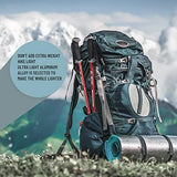 Aluminum Trekking Poles - Quick Adjustable Locks, Comfort Handle, Padded Strap, Snow Baskets - Walking Sticks Suitable for Hiking, Walking