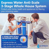 Whole Home Water Filter System| ANTI-SCALE | 3 Stage Water Purifier Whole Home, Top-Tier Anti-Scale Filter Specially Designed to Prevent Scale Build-Up, Protects Appliances, No More Descaler Solution