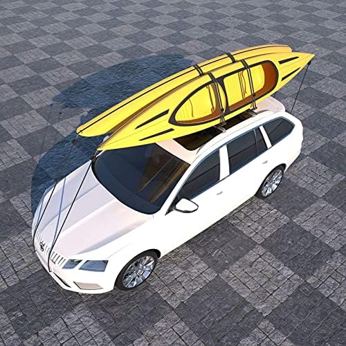 XGeek Kayak Roof Rack 4-in-1 for Kayak, Surfboard, Canoe and Ski Board Rooftop Mount Carrier Folding Adjustable Bilateral J-Style Rack on SUV, Car and Truck