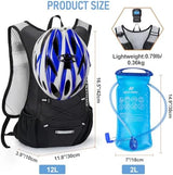 Lightweight Hydration Backpack, Running Backpack with 2L Water Bladder, Hydro Water Daypack for Cycling Hiking Rave for Men Women