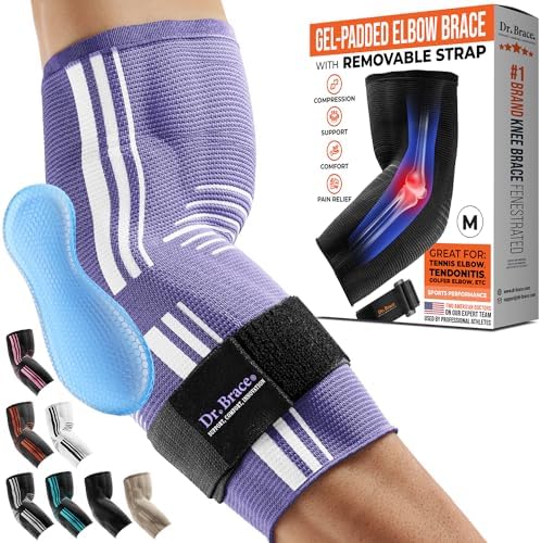 DR. BRACE® Elite Elbow Brace Support, Breathable Elbow Compression Sleeve with Gel Pad for Golfer's, Tennis Elbow & Tendonitis Treatment & Pain Relief 2024