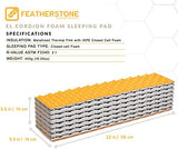 Featherstone Outdoor El Cordion Insulated R-Value 2.1 Sleeping Pad Closed Cell Foam Mat for Ultralight Backpacking Thru-Hiking and Camping