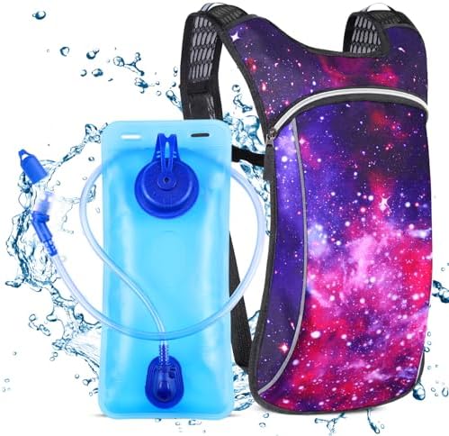 Rave Hydration Pack, Hydration Backpack with 2L Hydration Bladder, Festival Essential Water Backpack for Hiking, Running, Cycling, and Music Festivals