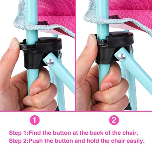KABOER Kids Outdoor Folding Lawn and Camping Chair with Cup Holder and Carrying Bag, Children's Camping Chairs