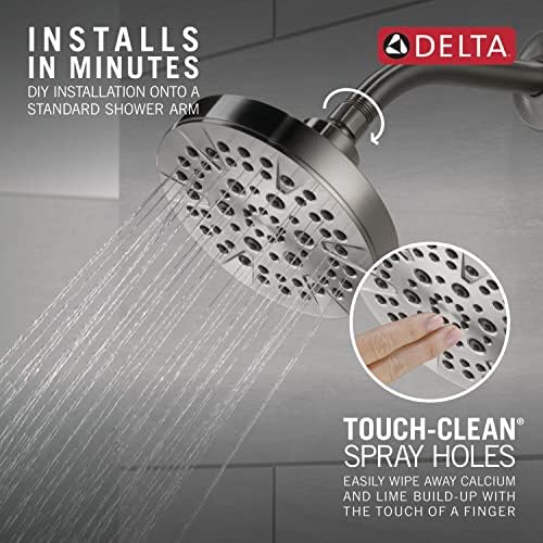 DELTA FAUCET -faucet 5-Spray Chrome Shower Head, Shower Head Chrome, Showerheads, 1.75 GPM Flow Rate, Chrome 52535