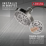 DELTA FAUCET -faucet 5-Spray Chrome Shower Head, Shower Head Chrome, Showerheads, 1.75 GPM Flow Rate, Chrome 52535