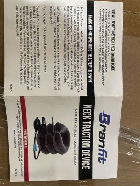 Branfit Cervical Neck Traction Device Pro - Adjustable Neck Support and Neck Stretcher for Spine Alignment and Neck Pain Relief
