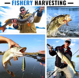 PLUSINNO Floating Fishing Net for Steelhead, Salmon, Fly, Kayak, Catfish, Bass, Trout Fishing, Rubber Coated Landing Net for Easy Catch & Release, Compact & Foldable for Easy Transportation & Storage