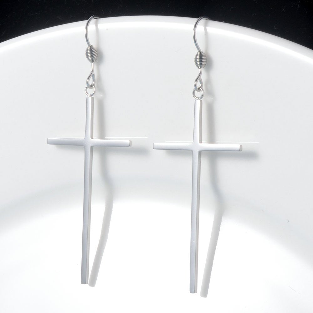 Jeka Cross Earrings for Women, Drop Earrings Christmas Christian Gifts