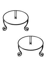 iLTreFlo 2 Pack Metal Gazing Ball Stand for 10 or 12 Inch Outdoor Garden Gazing Globes,Metal Display Stand for Plant or Flowerpot Holder,Birdbath Bowl Stand 6 Inch Tall,Black