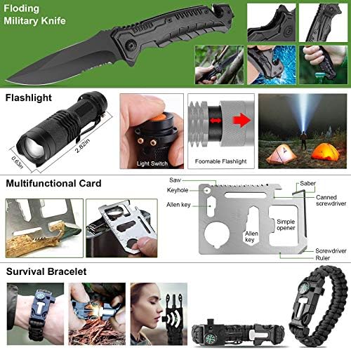 216 Pcs Survival First Aid Kits, Professional Survival Gear Equipment Tools First Aid Supplies kit for SOS Emergency Hiking Hunting Disaster Camping Adventures