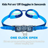 Keary Kids Swim Goggles for Toddler Kids Youth(3-12),Anti-Fog Waterproof Anti-UV Clear Vision Water Pool Goggles