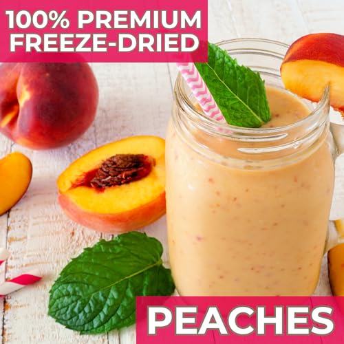 Nutristore Freeze Dried Peaches | 100% Natural, Healthy Fruit Snacks | Bulk #10 Can | Premium Quality & Crispy Fresh Taste | Emergency Survival Food Supply | 24 Servings | 25 Year Shelf Life