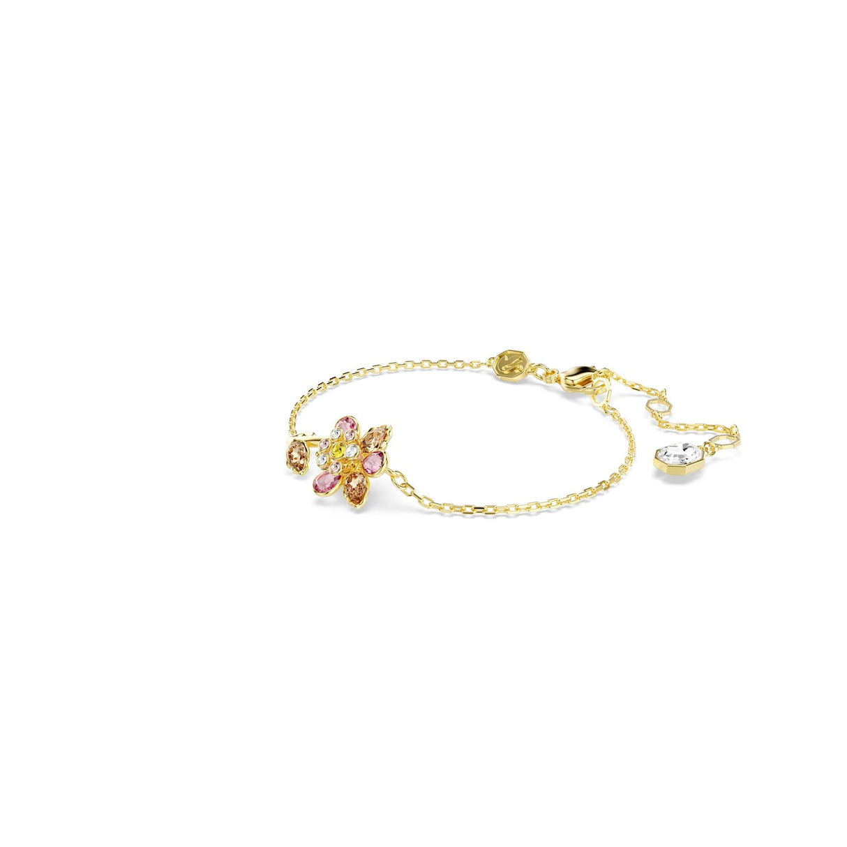 Swarovski Idyllia bracelet, Mixed cuts, Flower, Multicolored, Gold-tone finish