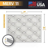 BNX TruFilter 20x24x1 Air Filter MERV 11 (6-Pack) - MADE IN USA - Allergen Defense Electrostatic Pleated Air Conditioner HVAC AC Furnace Filters for Allergies, Dust, Pet, Smoke, Allergy MPR 1200 FPR 7