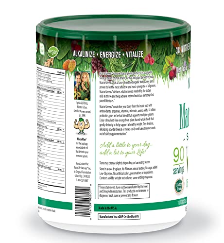 MacroLife Naturals Macro Greens Powder 38 Superfood Probiotic Antioxidant Enzyme & Herbal Supplement Immunity Energy Cleanse - Non-GMO Vegan Gluten-Free Dairy-Free - 30oz (90 Servings)