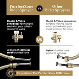 Purrfectzone Bidet Sprayer for Toilet, Handheld Bidet Sprayer Kit, Easy-to-Install Toilet Handheld Shower, Hand Held Stainless Steel Shattaf with Adjustable Flow, Cloth Diaper Set-Brushed Gold