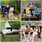 Camping Chairs Oversized Camping Chair Portable Lawn Chair Double Camping Chair for Adults Heavy Duty Folding Chair Support 700LBS with Big Side Organizer Pockets for Camping/Car Trunk/Beach/Campfires