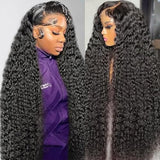 Armodeo 250 Density Hd Lace Front Wigs Human Hair 30 Inch 100% Human Hair Deep Wave Lace Front Wigs Curly Wig Wet And Wavy Pre Plucked Frontal Wigs