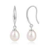 EAMTI Pearl Earrings for Women 925 Sterling Silver Post Drop Earrings