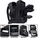 QT&QY 25L/35L/45L Military Tactical Backpack For Men Molle Daypack 3 Day Bug Out Bag Hiking Rucksack With Bottle Holder