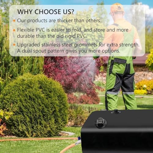 Water Tank, Water Storage Bladder, Portable Water Tank, Water Bladder Tank, Large Water Storage, Water Storage Containers for Camping, Garden, Emergency Water Storage Black