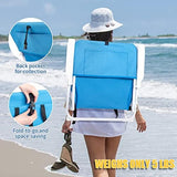 Outvita Lightweight Folding Beach Chair, Portable Arm Chair with High Strength Cleanable Fabric for Sand Camping Lawn Concert Travel Festival Blue,Heavy Duty Supports 220lbs