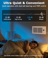 AirBlaze Z4, Quiet Register Booster Fan Fits 4”x10” Register Holes, Smart Vent Booster Fan With Thermostat & Remote Control, 10-Speed Control Heating Cooling AC Vent (White)