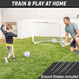 GoSports Portable Soccer Goals for Kids - 13 Color Options - Choose 4 x 3 ft or 6 x 4 ft - Team Tone Pop Up Nets for Backyard