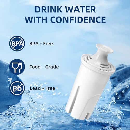 6-Pack Replacement Filter for Brita Pitcher and Dispensers,Water Filters Compatible for Britta OB03, Classic 35557, Mavea 107007, Everyday, Marina, Grand, Lake and More - APPLIANCEMATES