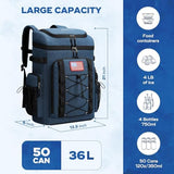 Maelstrom Backpack Cooler,Soft Lightweight Leakproof Cooler Backpack,50 Can Insulated Cooler Bag,Keeps 50 Cans Hot/Cold for Up to 16 Hours,Waterproof Lunch Backpack for Men Women-Blue
