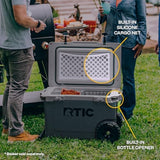 RTIC 52 Quart Ultra-Light Wheeled Hard Cooler Insulated Portable Ice Chest Box for Beach, Drink, Beverage, Camping, Picnic, Fishing, Boat, Barbecue, 30% Lighter Than Rotomolded Coolers