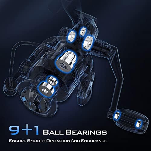 KastKing Centron & Centron Lite Spinning Reels, Freshwater and Saltwater Spinning Fishing Reel, Up to 17.5Lbs Max Drag, 5.2:1 Gear Ratio, Ultra Smooth Powerful, CNC Aluminum Spool, 9+1 BB Light Weight